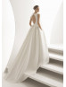 Ivory Satin Keyhole Back Wedding Dress With Pockets